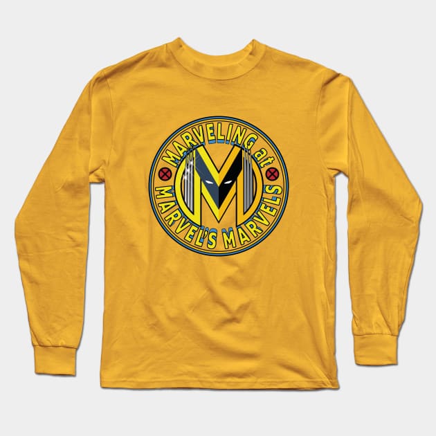 Marveling Logo with Claws Long Sleeve T-Shirt by Marveling At Marvel's Marvels